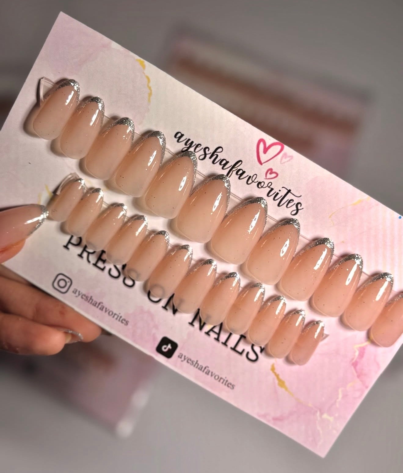 Ayesha Favorites Glitter French Nails