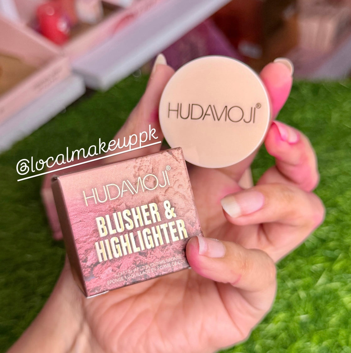 Hudamoji 3 in 1 Blush Highlighter Kit
