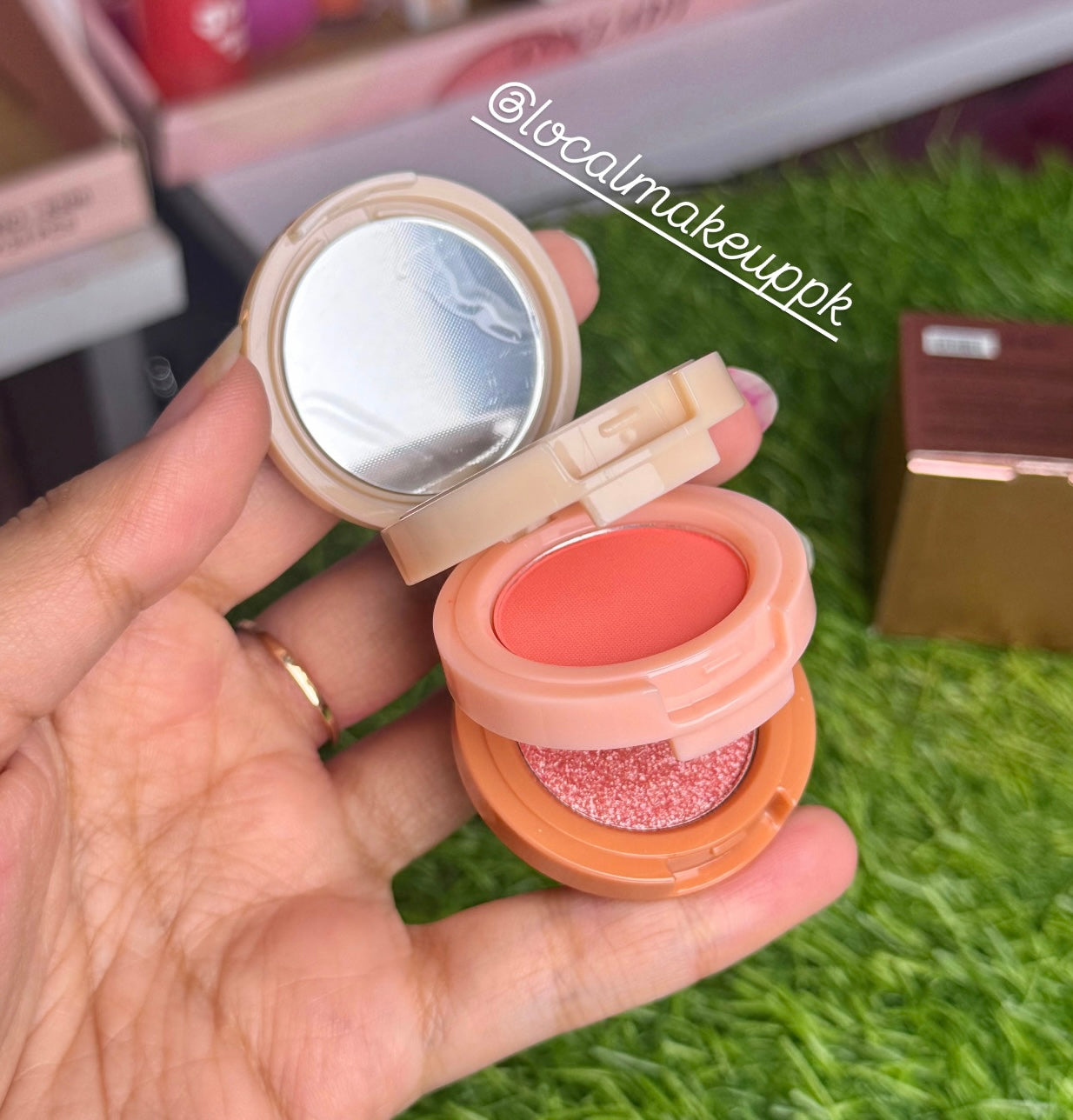 Hudamoji 3 in 1 Blush Highlighter Kit