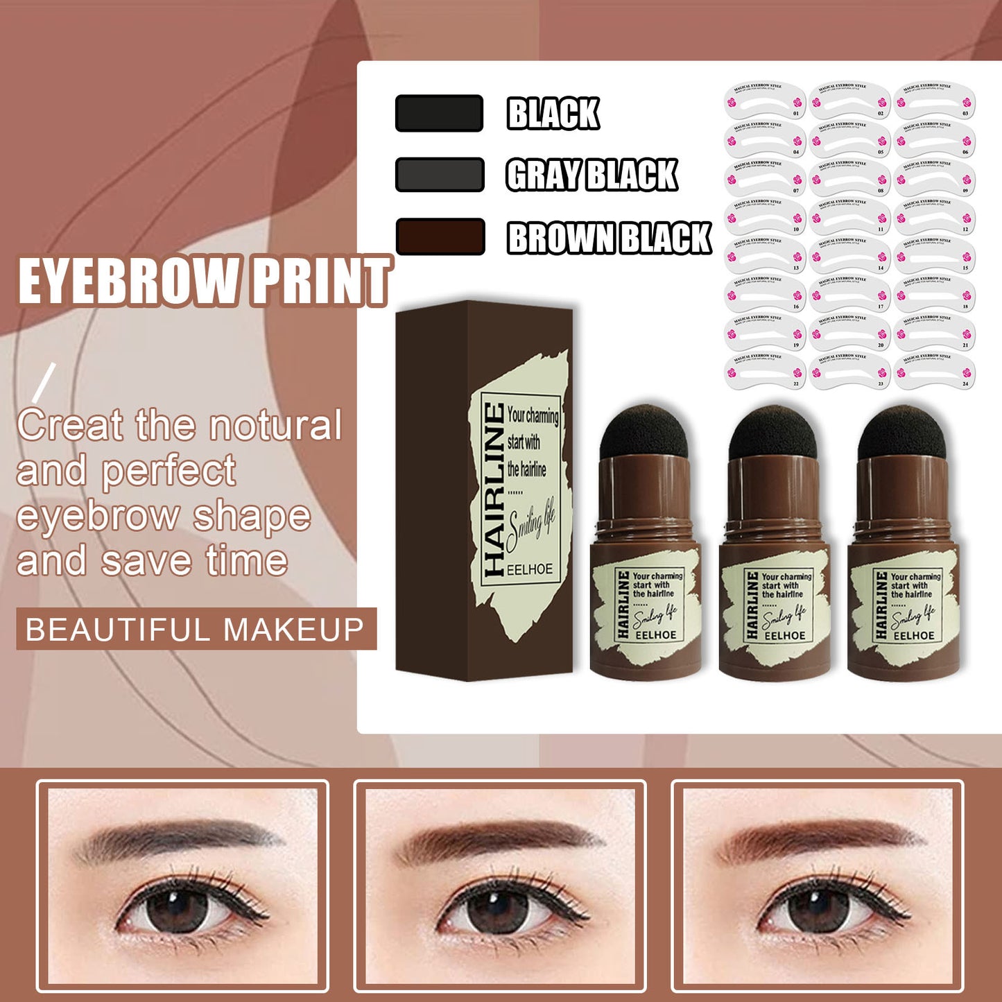 HairLine EELHOE Beautiful Eyebrow Powder